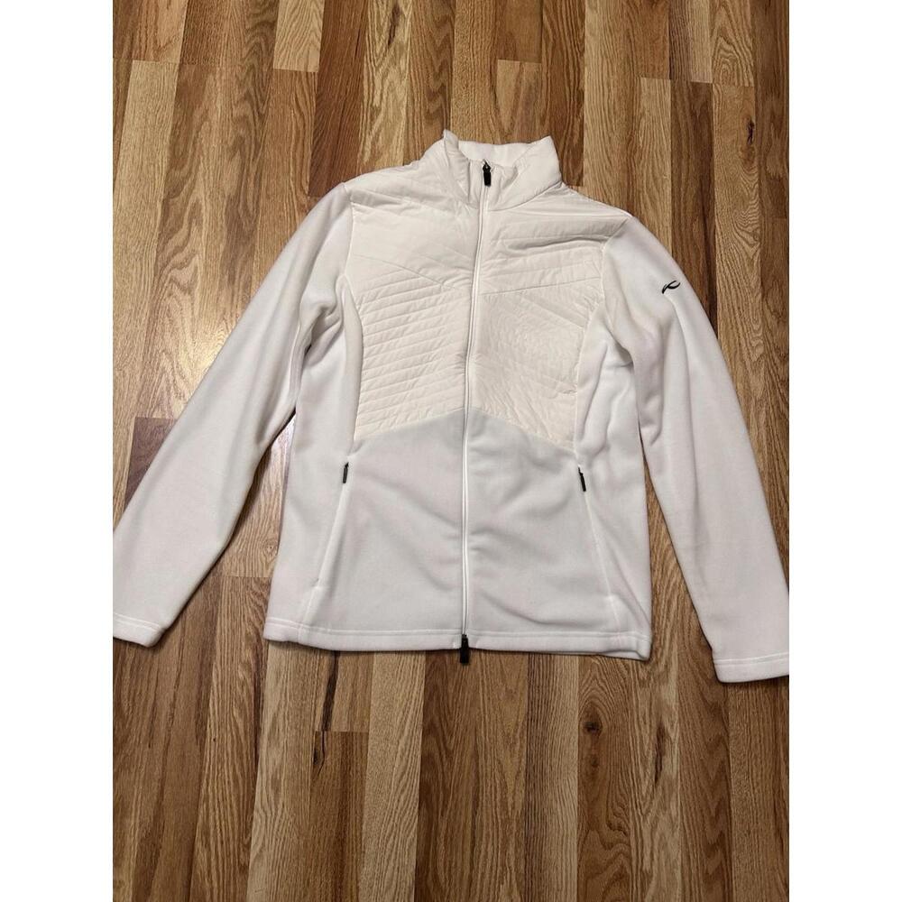 Kjus White Fleece Half Puffer Zip Up Sweater Jacket Women’s XL